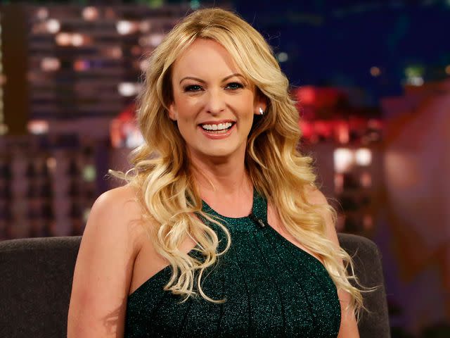 <p>Randy Holmes/Disney General Entertainment Content/Getty</p> Stormy Daniels on 'Jimmy Kimmel Live!'.