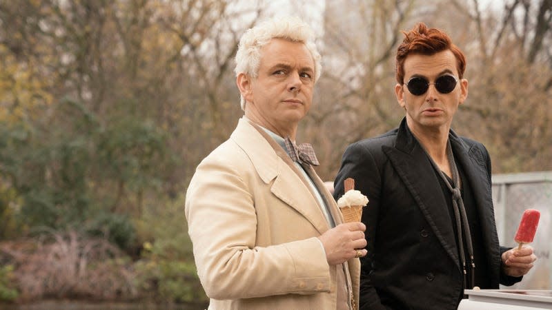 Michael Sheen and David Tennant in Good Omens 