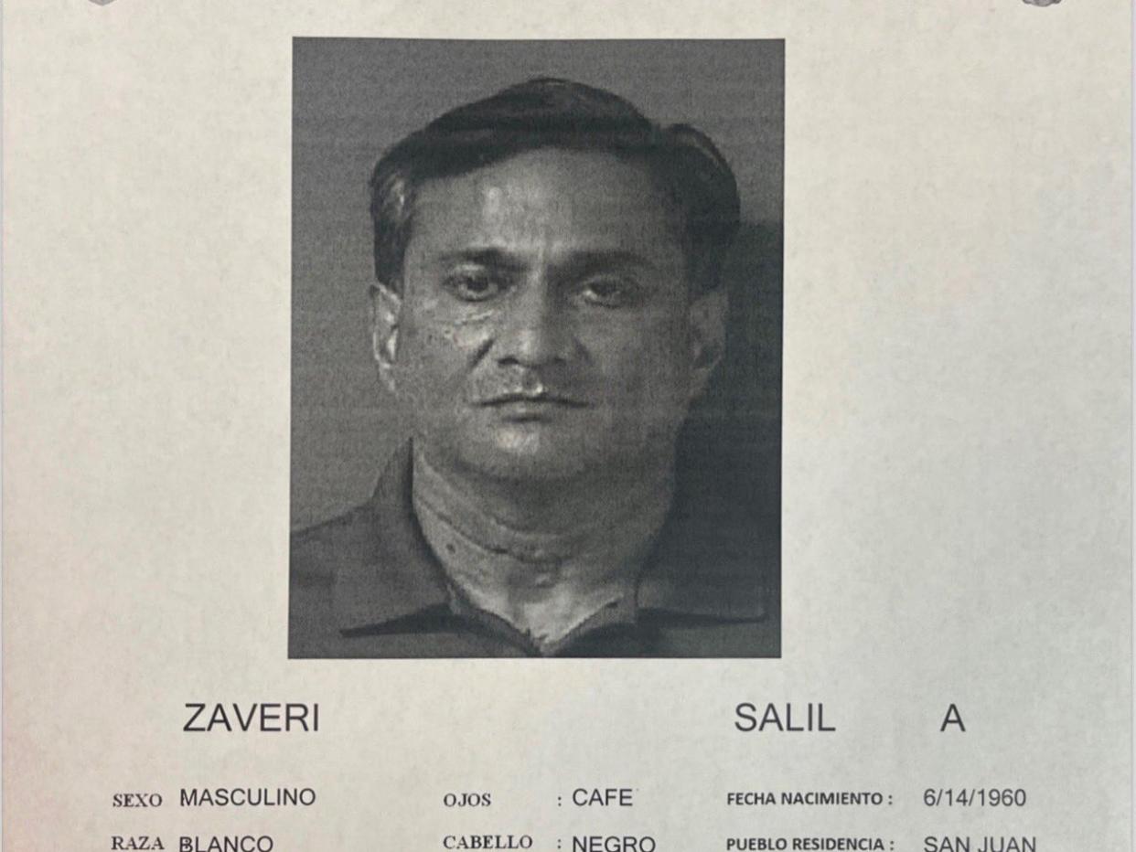 The mugshot for Salil Zaveri, who is accused of shooting and killing a dog while golfing in Puerto Rico (Puerto Rico Police Department)