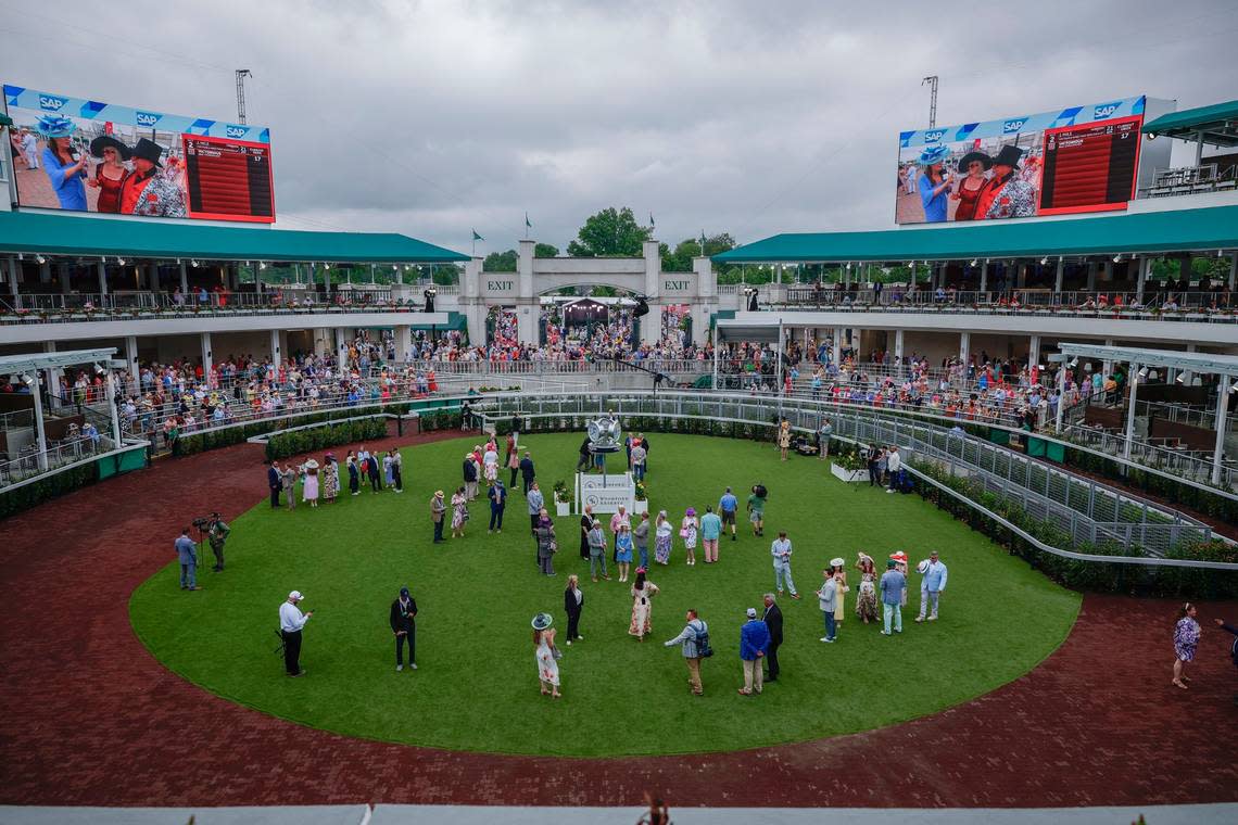 Churchill Downs unveiled a new paddock for the 150th Kentucky Derby.
