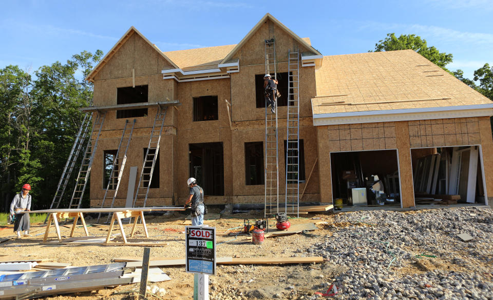 Carpenter's work on a housing site at Mid-Atlantic Builders 