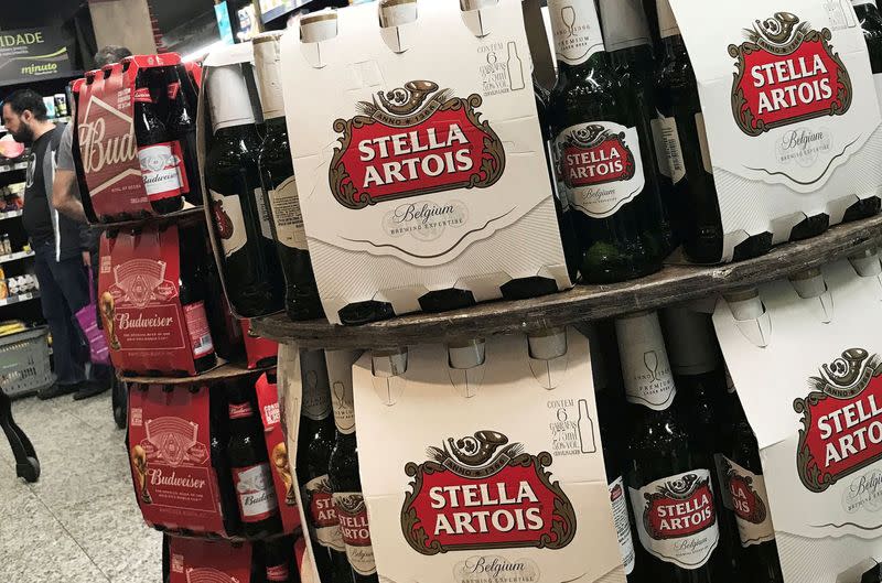 FILE PHOTO: Bottles of beer are seen inside a supermarket in Sao Paulo