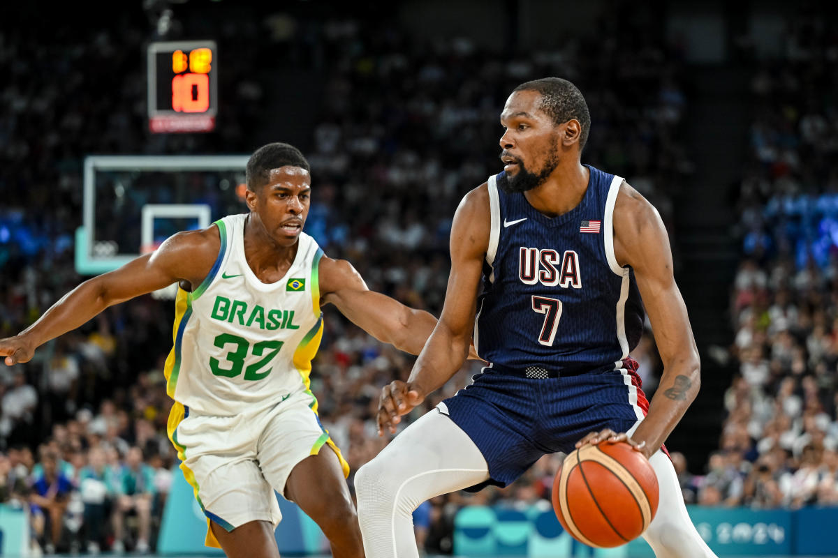 Paris Olympics: USA steamrolls Brazil to set up semifinal matchup with Nikola Jokić, Serbia; Kevin Durant passes Lisa Leslie