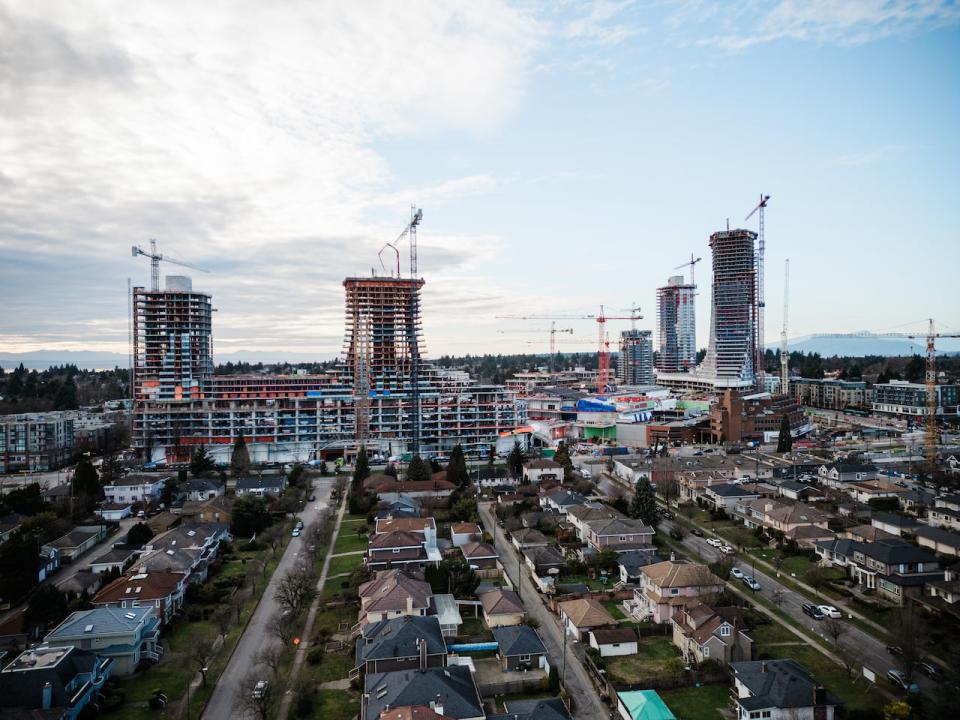 Towers being built on top of the old Oakridge Mall in Vancouver, B.C. Taken Feb. 15, 2024.