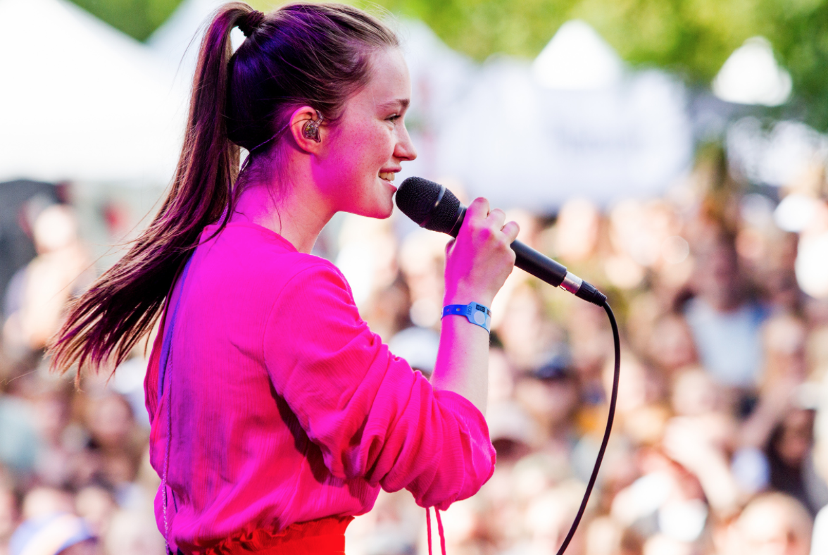 Rising Norwegian pop star Sigrid performs on the Hagen stage: Helge Brekke