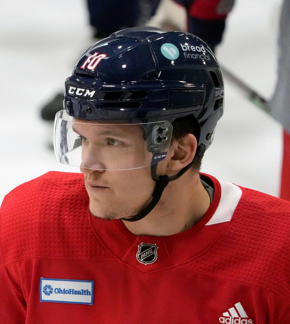 Blue Jackets prospect Dmitri Voronkov during practice at the Ice Haus.