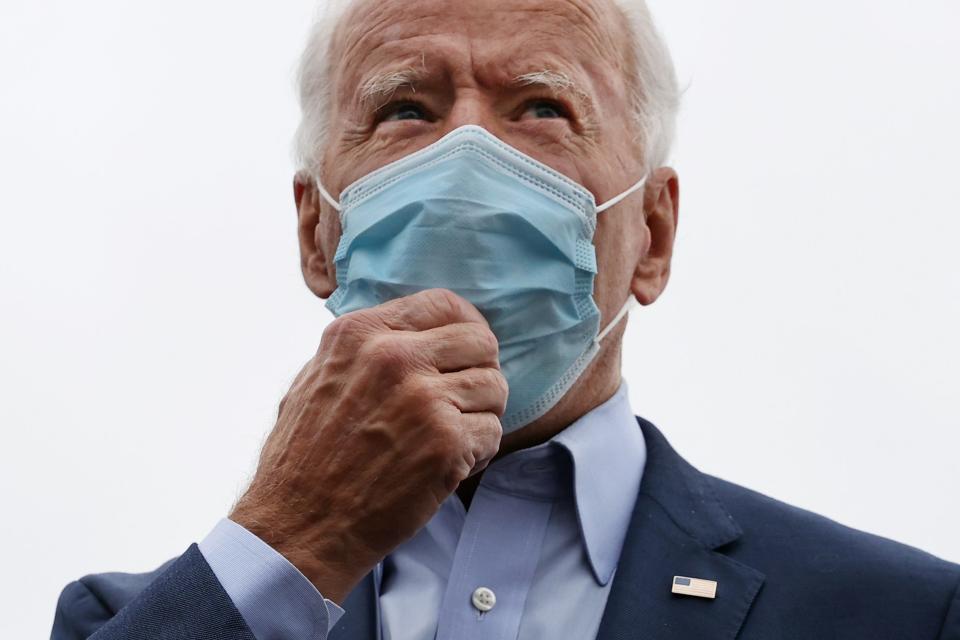 Democratic presidential nominee Joe Biden on Oct. 12, 2020, in New Castle, Delaware.