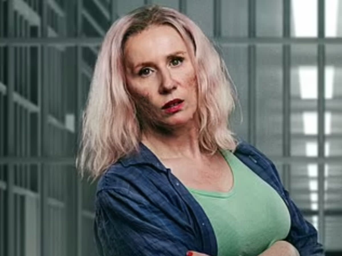 Catherine Tate in de Netflix-serie & # x002018;  Harde cel & # x002019;  (Netflix)