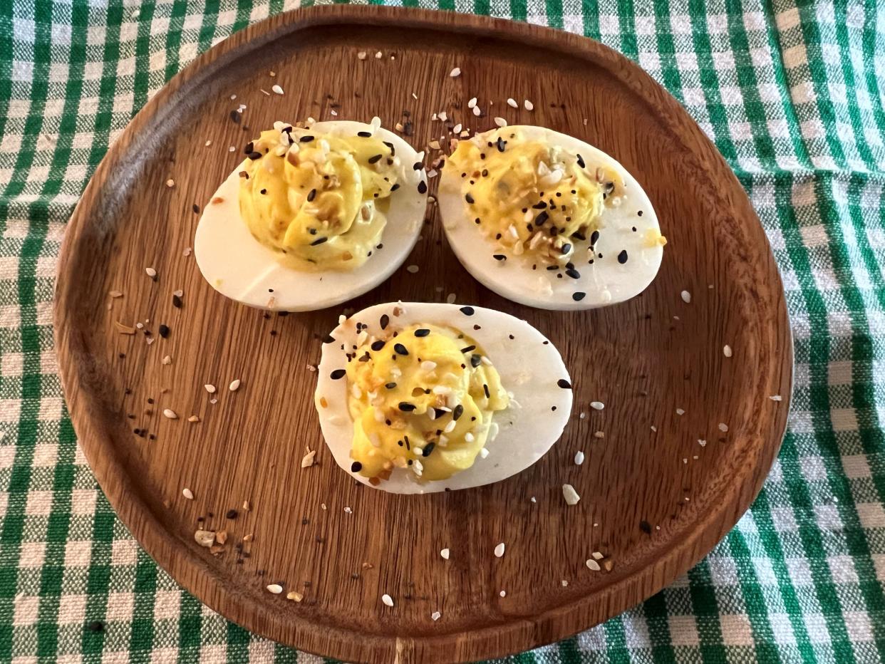 Everything Bagel Deviled Eggs are available to order at Ohio Poultry Association's new food stand, Devilishly Good, in the Taste of Ohio Café at the Ohio State Fair.