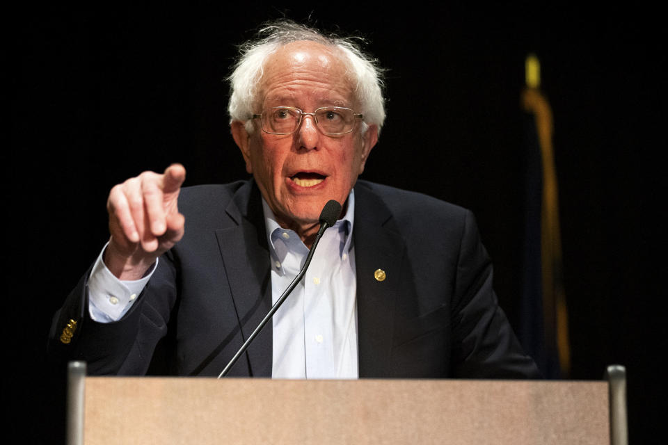 2020 Democratic presidential hopeful Bernie Sanders spoke about phasing out fossil fuels during his CNN town hall Monday night. (ASSOCIATED PRESS)