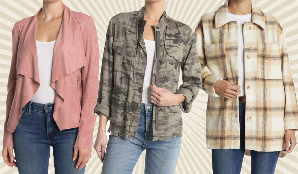 Save on faux suede, cute camo, and cozy flannel. Yay! It's jacket (and 