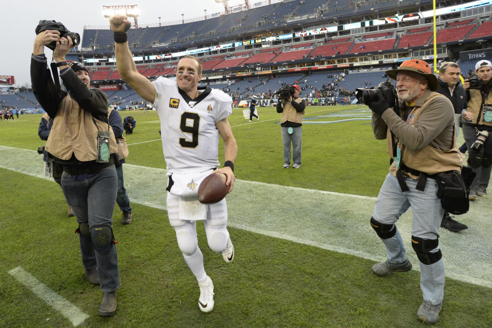 Drew Brees and the New Orleans Saints have been active in the fight against coronavirus. (AP Photo/Mark Zaleski)