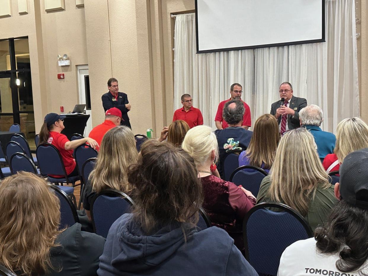 Residents, city officials gather at the Lakeside Center at Port Orange City Center for the annual Port Orange town hall, Thursday, Feb. 22, 2024.