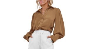 BTFBM Satin button down shirt