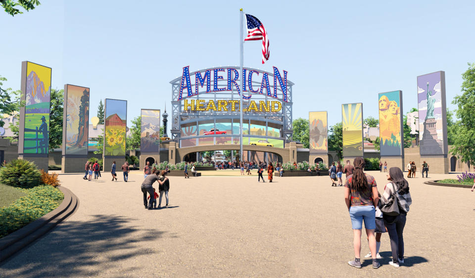 A rendering of the entrance to American Heartland Theme Park. (American Heartland Theme Park)