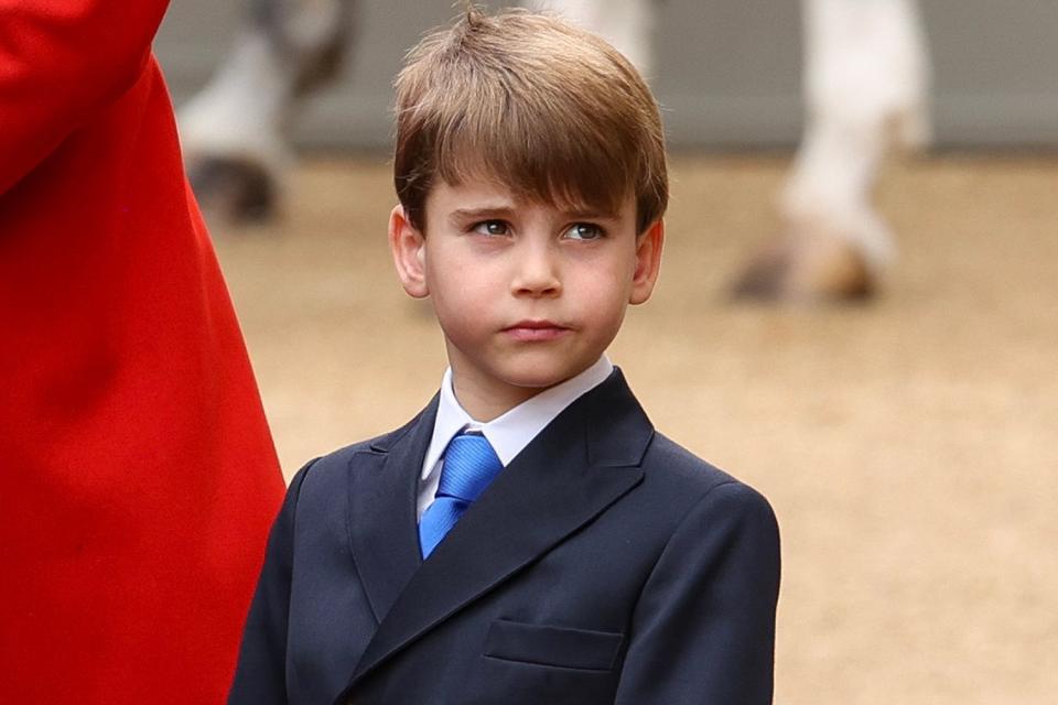 <p>Mike Marsland/WireImage</p> Prince Louis at Trooping the Colour on June 15, 2024.