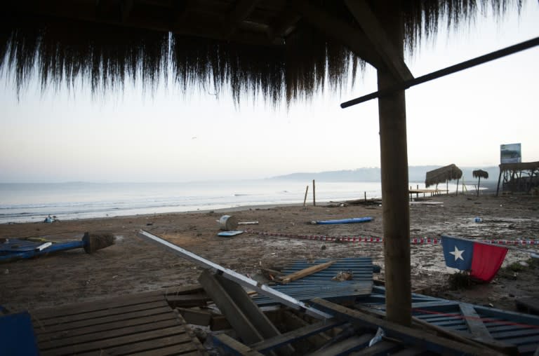 Debris litters a beach in Concon, Chile on September 17, 2015 after a massive earthquake hit the area