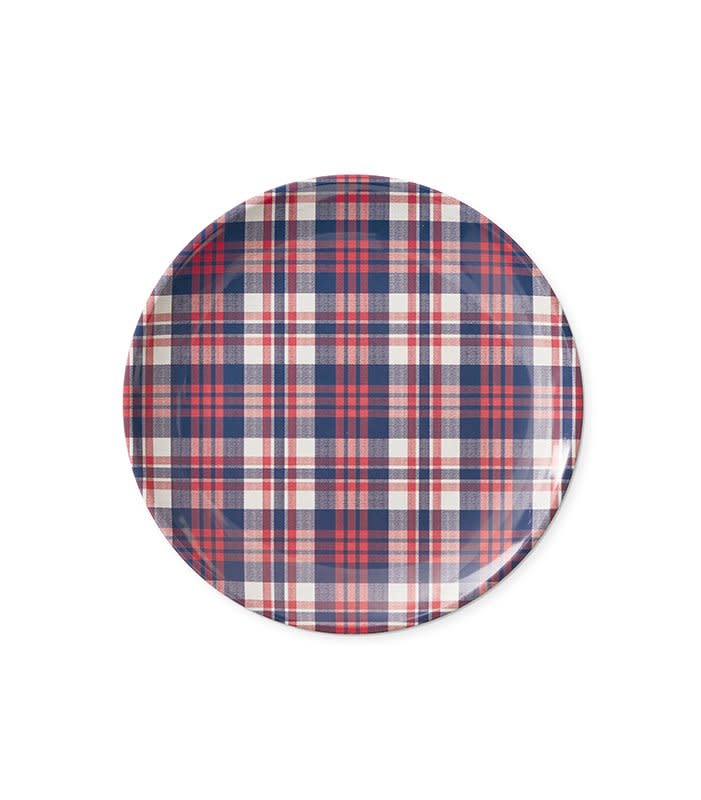 Newport Plaid Outdoor Melamine Dinner Plates