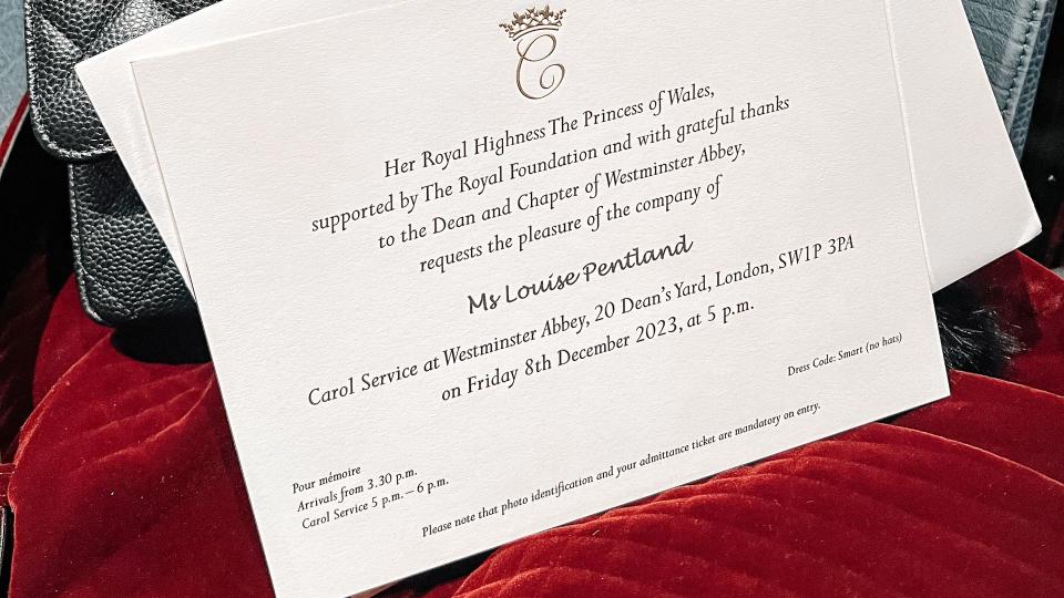 Invitations to Princess Kate's carol concert