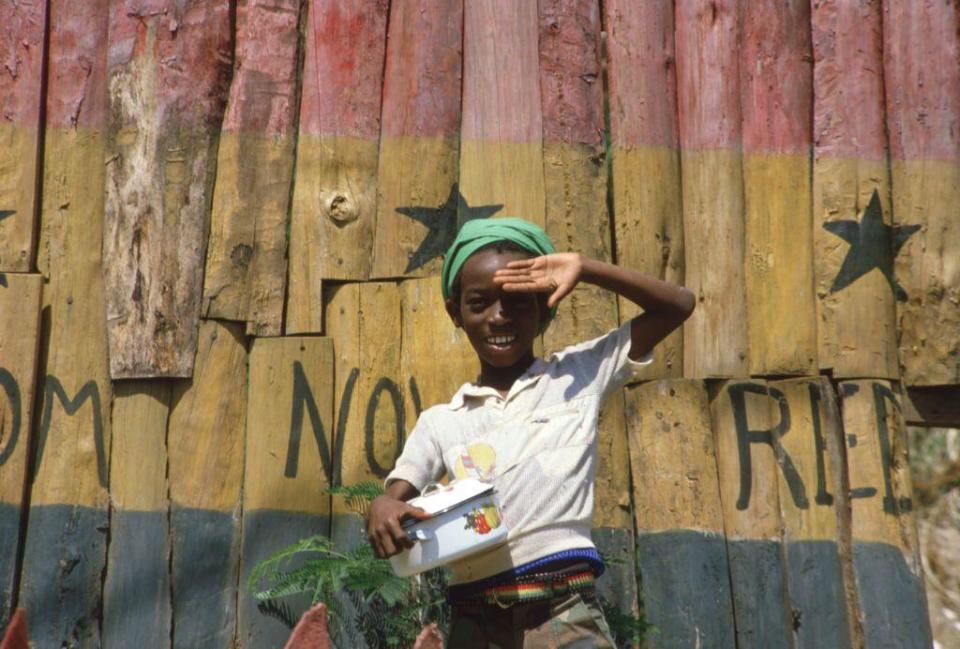 Una niña rasta en 1986