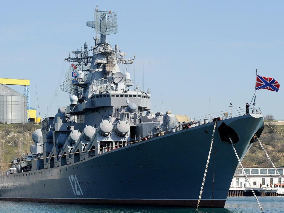 Russian Navy cruiser Moskva in Sevastopol Crimea