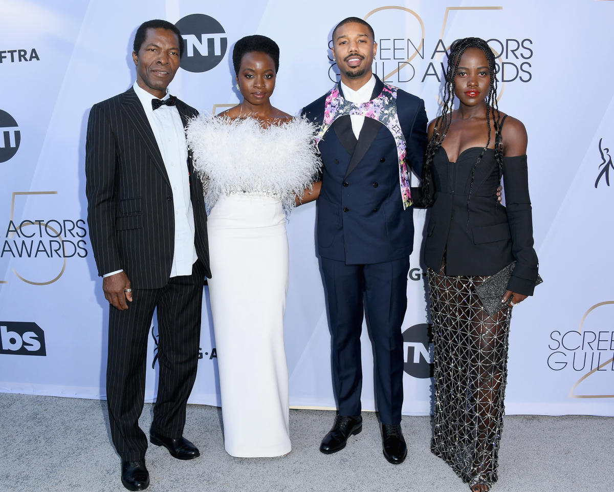 Michael B. Jordan Wears Colorful Harness to SAG Awards 2019