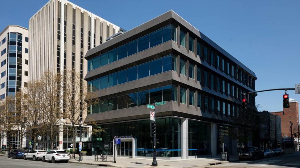 The First Citizens Bank building on Fayetteville Street in downtown Raleigh.