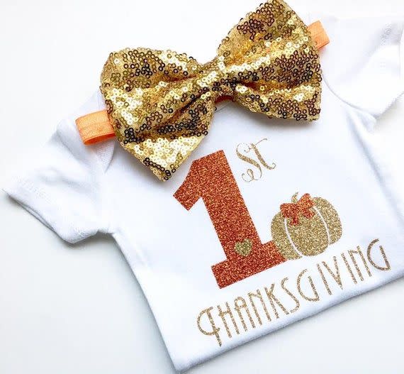 Baby Girl's First Thanksgiving Outfit