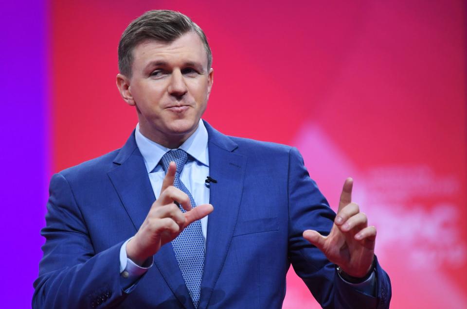 <p>Conservative political activist James O'Keefe speaks during the annual Conservative Political Action Conference (CPAC) in National Harbor, Maryland, on March 1, 2019.</p> (Photo by MANDEL NGAN/AFP via Getty Images)