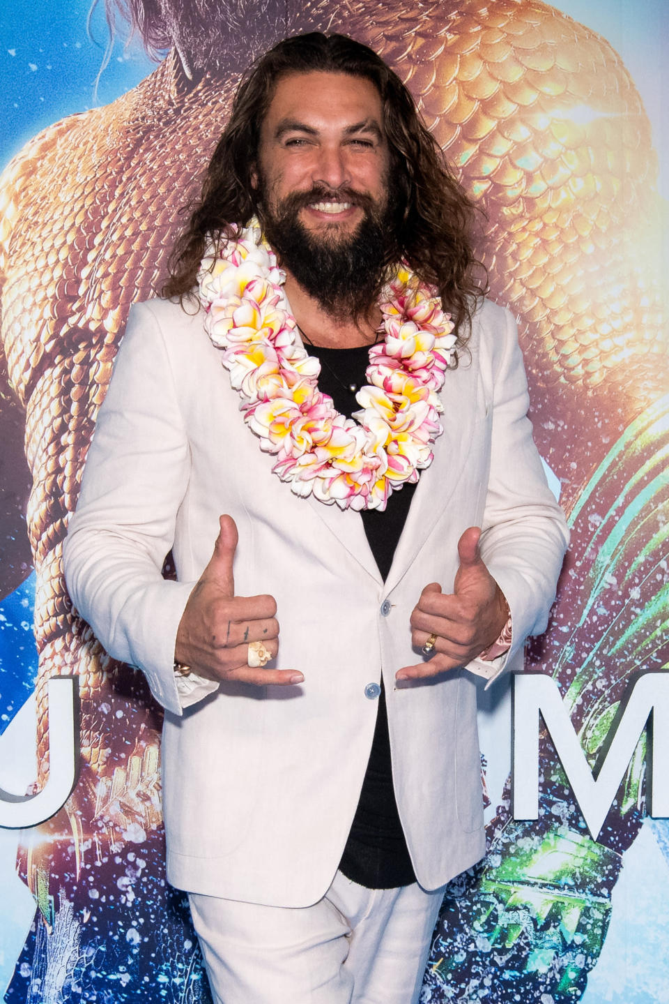 Jason Momoa walks the blue carpet at the Sydney fan event of the motion picture 'Aquaman' on December 19, 2018