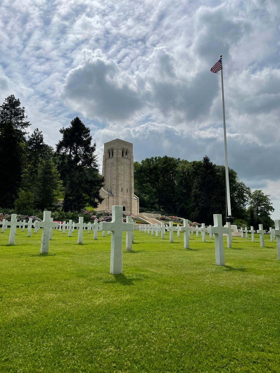 Graves at at the Aisne-Marne American Cemetery in France.