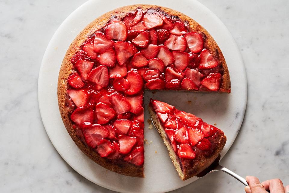 Strawberry Upside-Down Skillet Cake