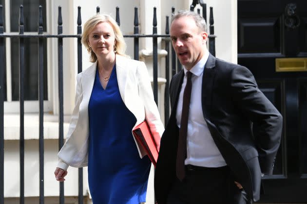 Dominic Raab has hit out at fellow cabinet member Liz Truss. (Photo: Stefan Rousseau - PA Images via Getty Images)