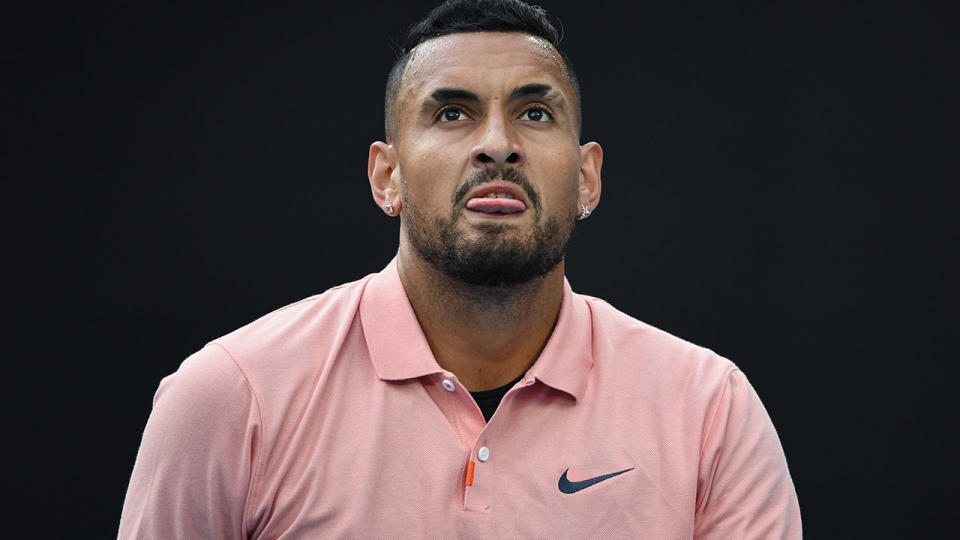 Nick Kyrgios, pictured here in action at the 2020 Australian Open.