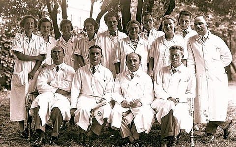 Asperger, bottom row, far right, with colleagues at the children's clinic - Credit: Maria Asperger Felder