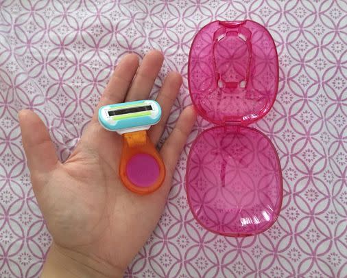 A mini Gillette Venus travel razor