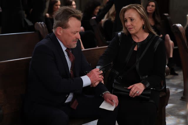 <p>Disney/Christine Bartolucci</p> Genie Francis (right) on 'General Hospital' with Kin Shriner