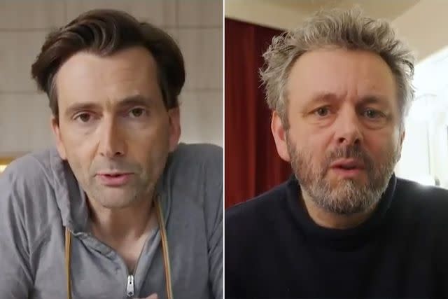 <p>BAFTA/Youtube</p> David Tennant and Michael Sheen.