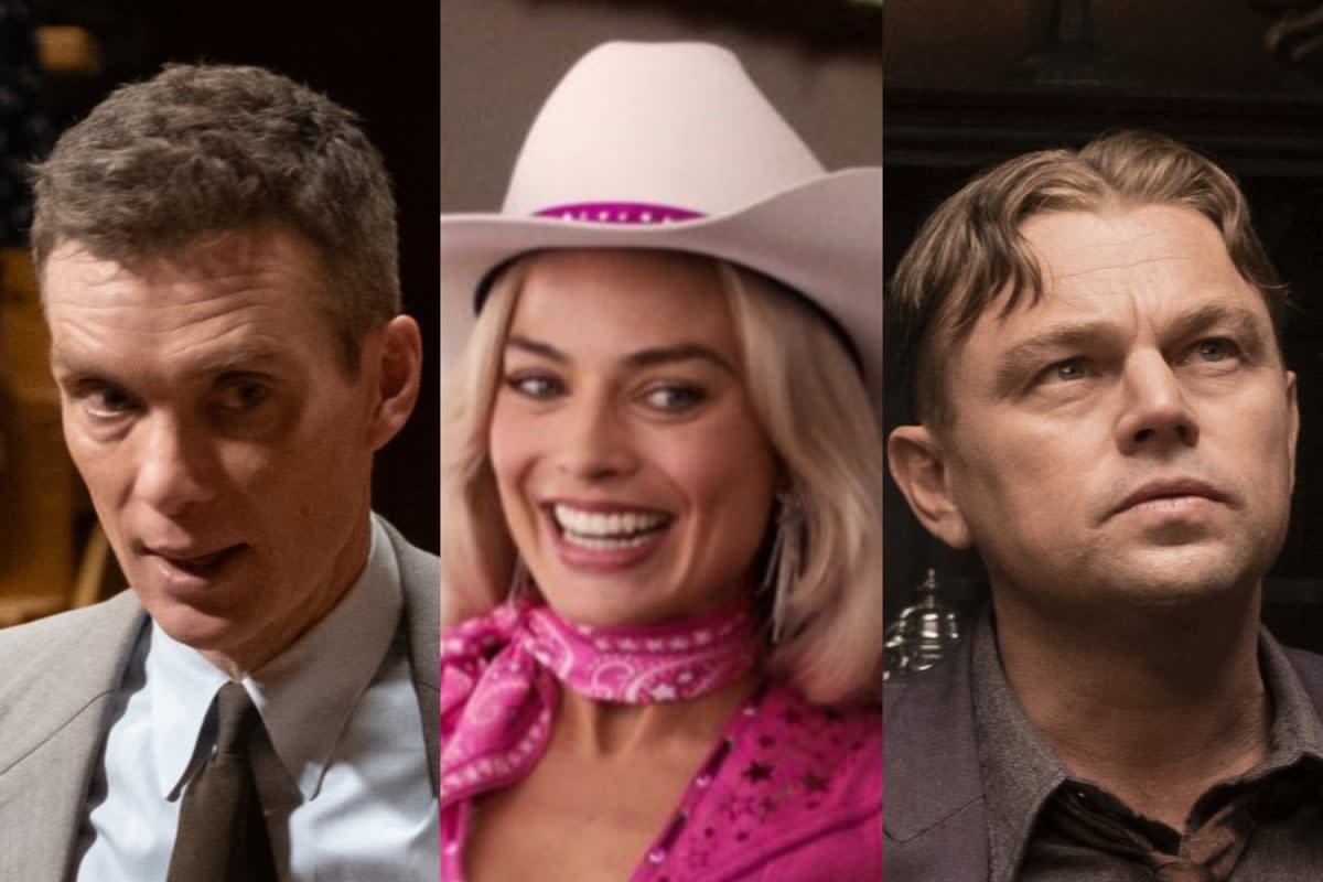 ‘Oppenheimer’, ‘Barbie’ and ‘Killers of the Flower Moon’ are among the films vying for awards this year  (Universal/Warner Bros/Apple)