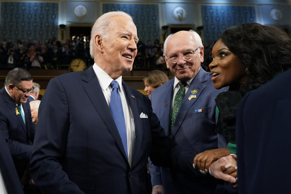 President Joe Biden arrives to deliver the State of the Union address to a joint session of Congress at the Capitol, Tuesday, Feb. 7, 2023, in Washington. (Jacquelyn Martin, Pool)