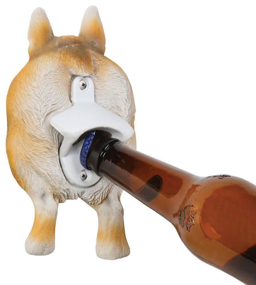Who was it who said, "Beer just tastes better when the bottle is opened using <a href="https://www.houzz.com/products/corgi-dog-butt-bottle-opener-wall-mounted-painted-resin-steel-opener-7-prvw-vr~137341953" target="_blank" rel="noopener noreferrer">an opener that looks like the butt of a corgi?"</a><br />No one? Figures.
