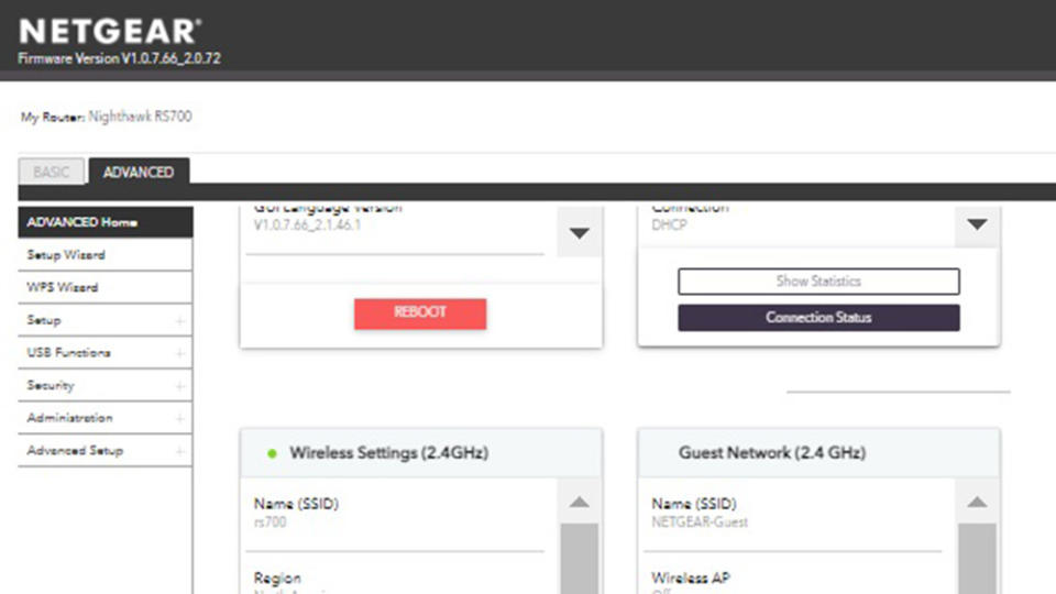 Netgear RS700S app screenshot