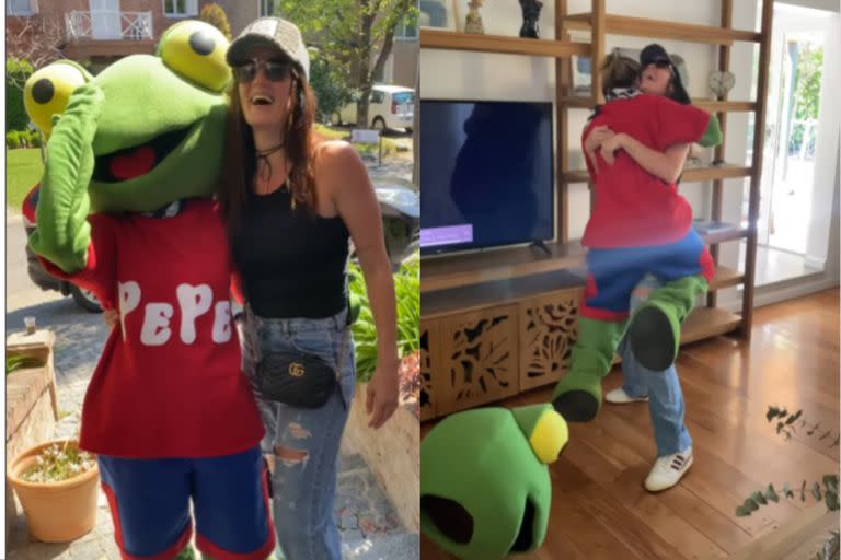 Mery del Cerro se disfrazó de Sapo Pepe y sorprendió a Paula Chaves (Foto: captura Instagram/@merydelcerrok)