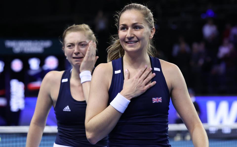 Barnett and Nicholls were the stars of the show as England marched to the semis of the Billie Jean King Cup in Glasgow - Ian MacNicol /Getty Images