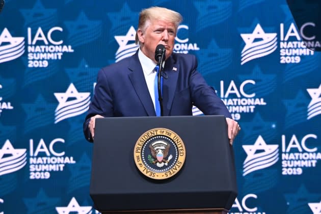 President Donald Trump Speaks At Israeli American Council - Credit: WireImage