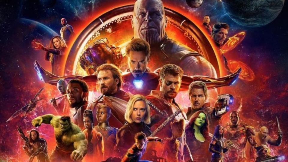 Marvel's Avengers Infinity War cover art with the entire cast of characters.