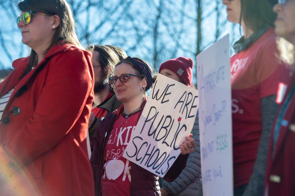 Educators, students and parents from Asheville and Buncombe County schools are calling for “urgent action” to be taken to retain and recruit staff. A rally was held at Pack Square Park March 20, 2023 to deliver a petition of nearly 2,500 signatures.