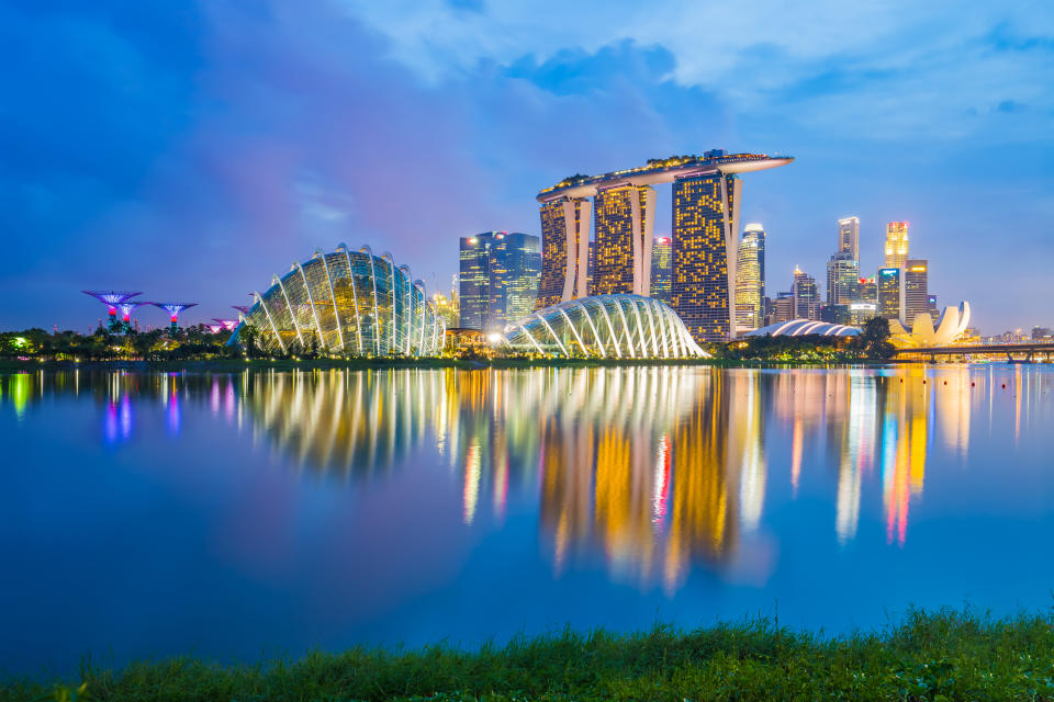 Singapore skyline cityscape at night. Photo: Getty