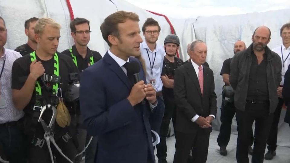 Le chef de l'État s'est exprimé ce jeudi à l'occasion de l'inauguration de l'œuvre de Christo - BFMTV