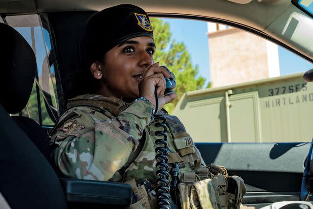 <p>U.S. Air Force photo by Senior Airman Karissa Dick</p> Airman Zafar on duty in New Mexico